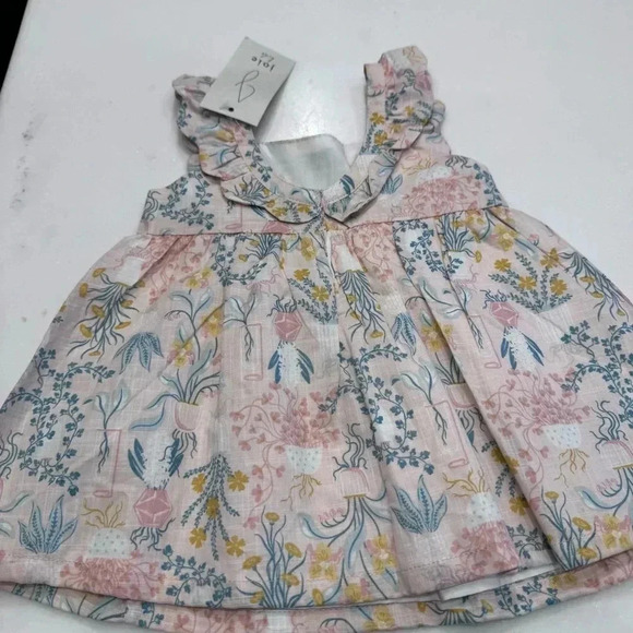 NWT Joie Toddler Girls Pink Floral Dress ruffles Lined 100% Cotton Sz 18 Months - Picture 3 of 11